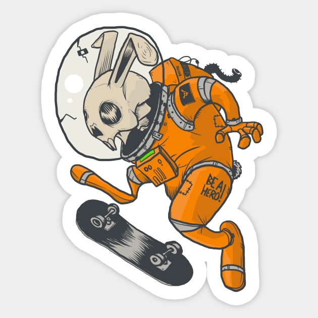 BE A HERO! Space rabbit edition Sticker by Bishok